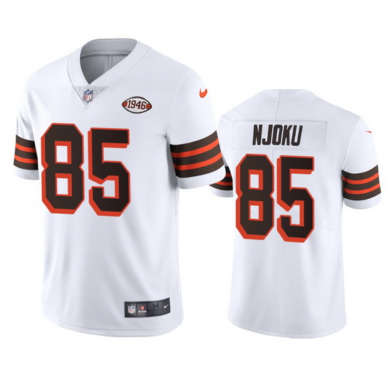 Cleveland Browns 85 David Njoku Nike 1946 Collection Alternate Vapor Limited NFL Jersey  White