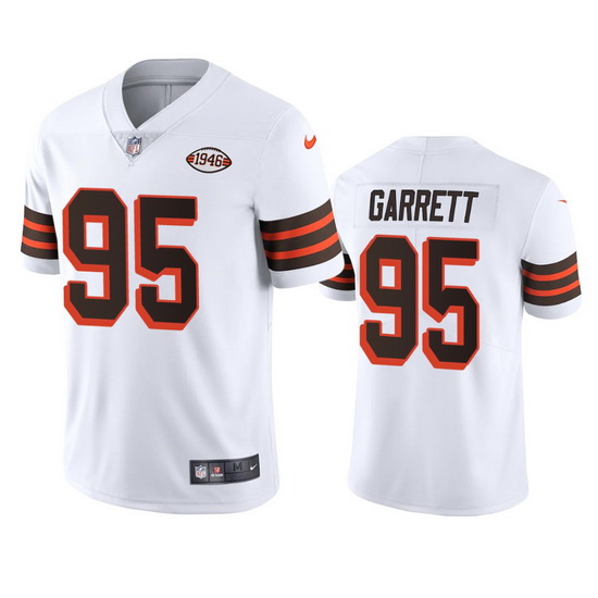 Cleveland Browns 95 Myles Garrett Nike 1946 Collection Alternate Vapor Limited NFL Jersey  White