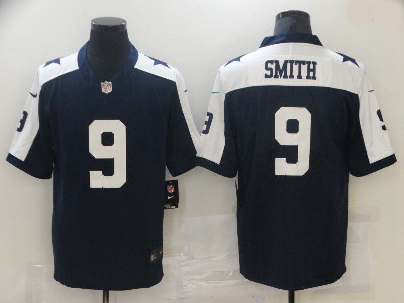 Men Dallas Cowboys 9 Smith Blue Nike Vapor Untouchable Limited 2021 NFL Jerseys