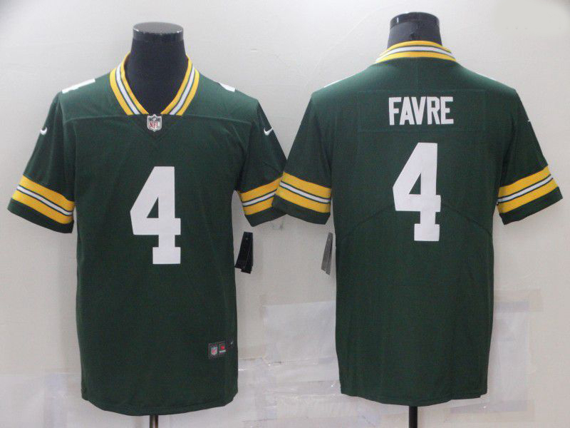 Men Green Bay Packers 4 Favre Green Nike Vapor Untouchable Limited 2021 NFL Jersey