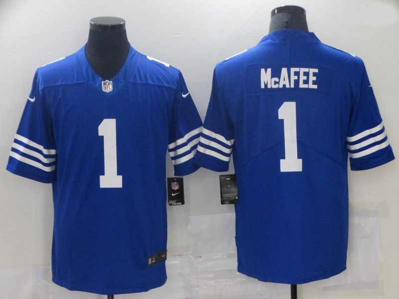 Men Indianapolis Colts 1 Mcafee Blue Nike Vapor Untouchable Limited 2021 NFL Jersey