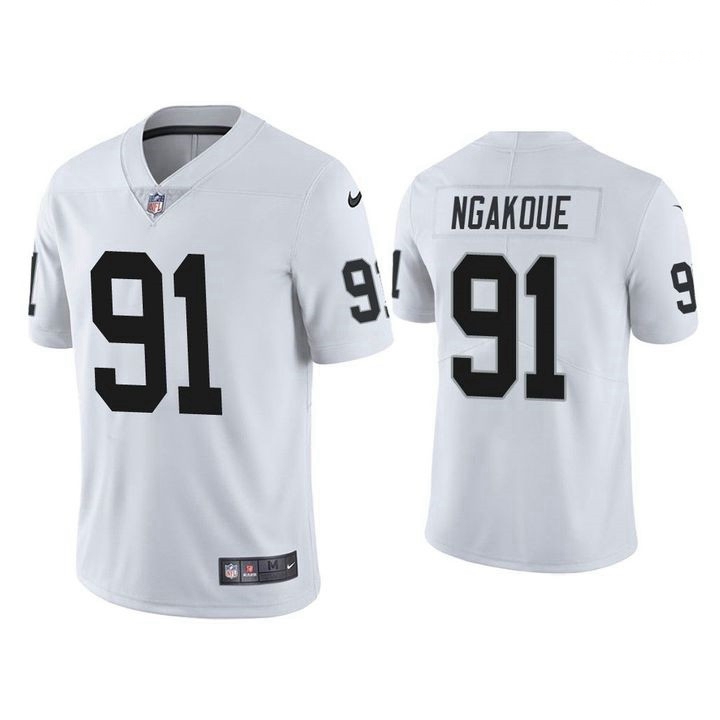 Men Las Vegas Raiders 91 Yannick Ngakoue Vapor Limited White Jersey