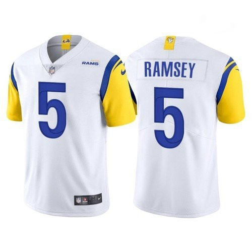 Men Nike Rams 5 Jalen Ramsey White Vapor Untouchable Limited Jer