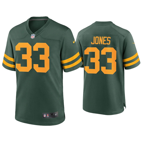 Men Green Bay Packers 33 Aaron Jones Green Alternate Limited Jersey