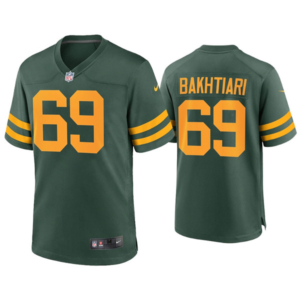 Men Green Bay Packers 69 David Bakhtiari Green Alternate Limited Jersey