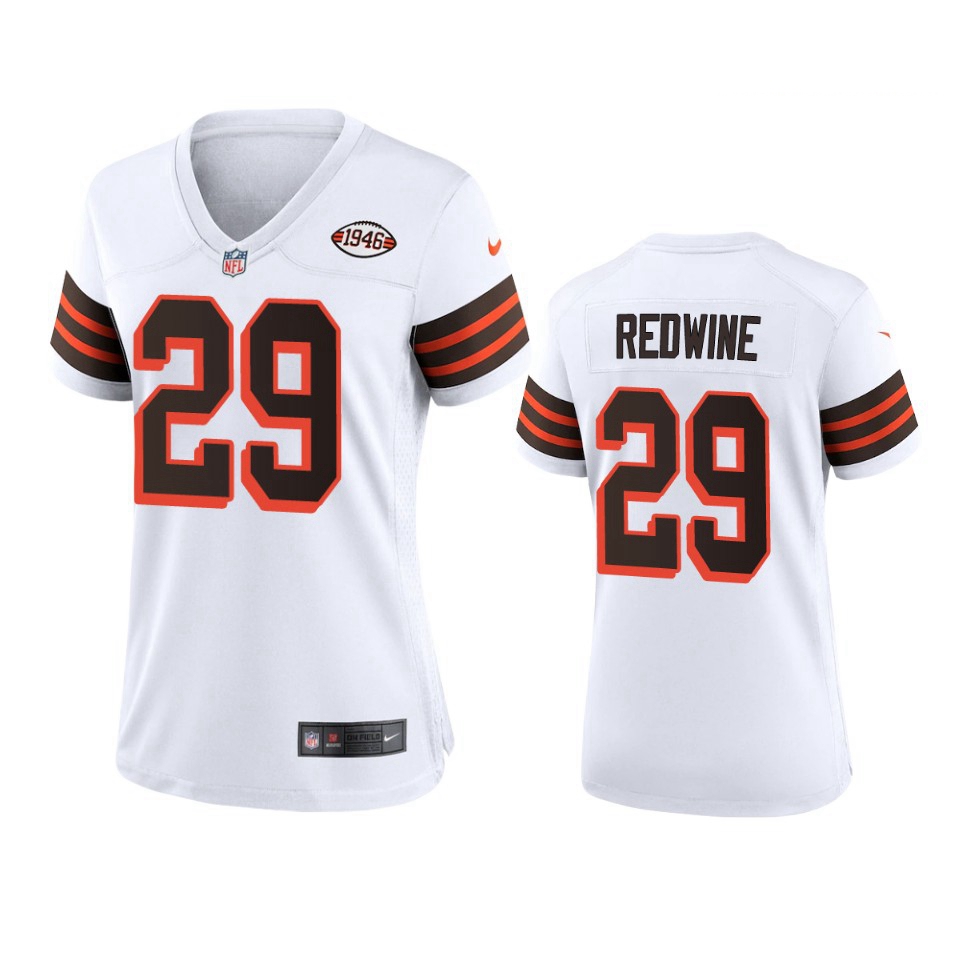 Women Cleveland Browns 29 Sheldrick Redwine Nike 1946 Collection Alternate Game Limited NFL Jersey  