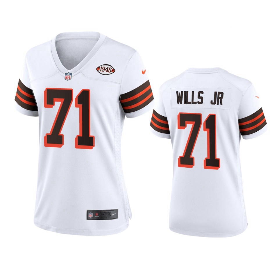 Women Cleveland Browns 71 Jedrick Wills Jr  Nike 1946 Collection Alternate Game Limited NFL Jersey  