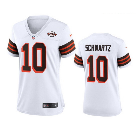 Women Cleveland Browns 10 Anthony Schwartz Nike 1946 Collection Alternate Game Limited NFL Jersey   