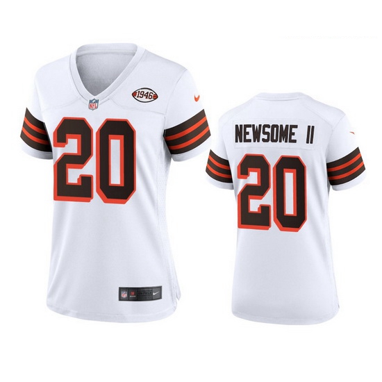 Women Cleveland Browns 20 Greg Newsome II Nike 1946 Collection Alternate Game Limited NFL Jersey   W