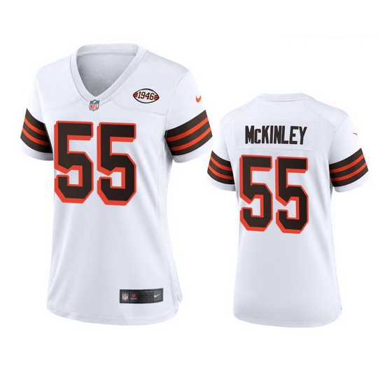 Women Cleveland Browns 55 Takkarist Mckinley Nike 1946 Collection Alternate Game Limited NFL Jersey 