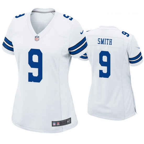 Women Dallas Cowboys 9 Jaylon Smith White Jersey