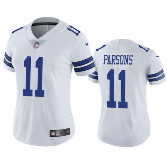 Women Dallas Cowboys 11 Micah Parsons Jersey White 2021 Draft Limited Football Jersey