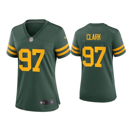 Women Green Bay Packers 97 Kenny Clark Alternate Game Green Jersey