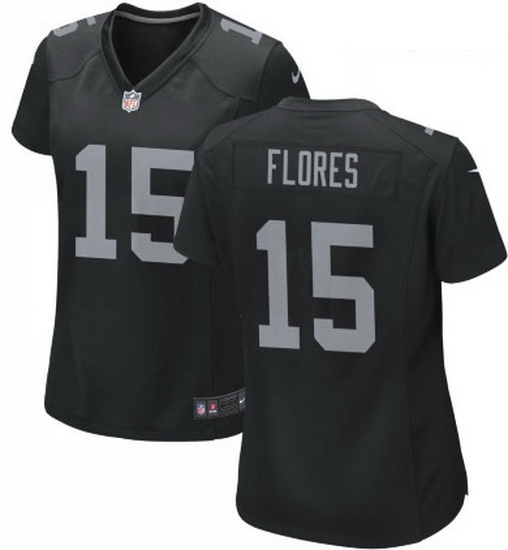 Women Las Vegas Raiders 15 Tom Flores Black Limited Jersey