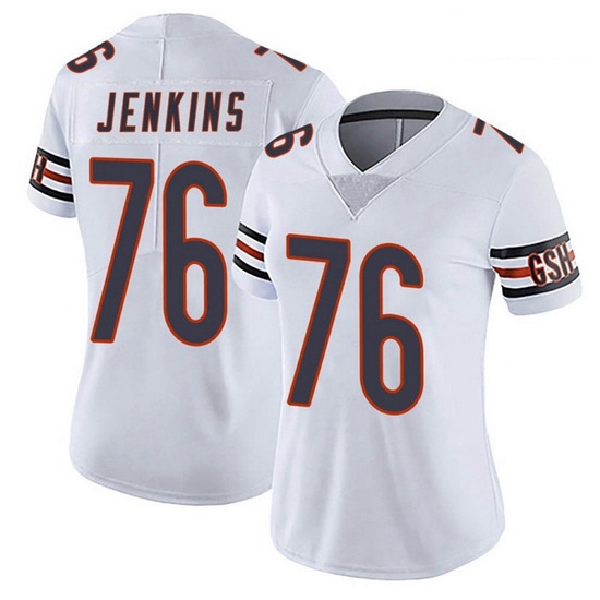 Women Nike Chicago Bears 76 Teven Jenkins  White Vapor Untouchab