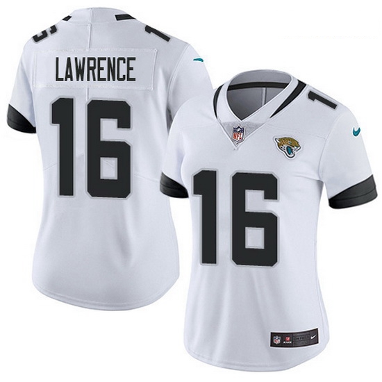 Women Nike Jacksonville Jaguars 16 Trevor Lawrence White Women Stitched NFL Vapor Untouchable Limite