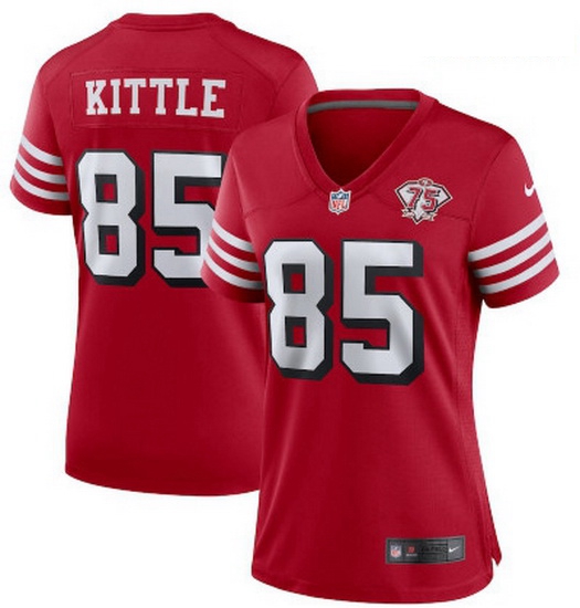 Women San Francisco 49ers 10 George Kittle 75th Anniversary Jersey