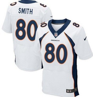 Men Nike Denver Broncos Rod Smith 80 White Vapor Limited Jersey