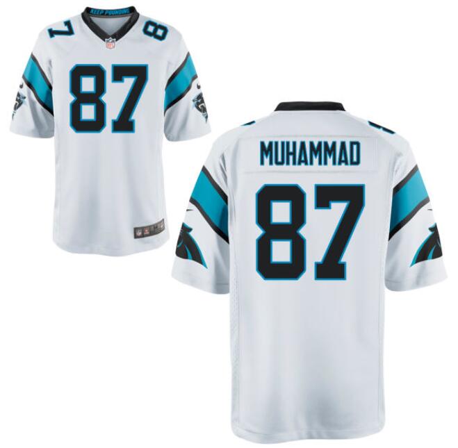 Men Nike Carolina Panthers Muhsin Muhammad 87 White Vapor Limited Jersey