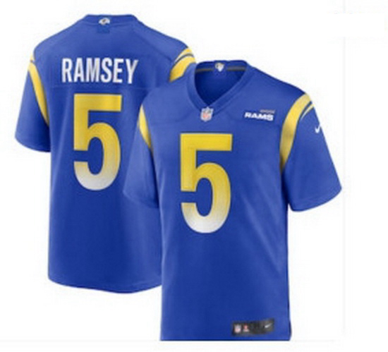 Men Los Angeles Rams 5 Jalen Los Angeles Ramsey Blue 2021 new vapor untouchable stitched nike limite