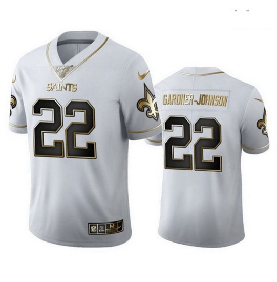 New Orleans Saints 22 Chauncey Gardner Johnson White Gold Jersey