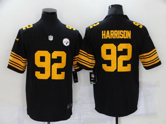 Nike Pittsburgh Steelers 92 James Harrison Black Color Rush Limited Jersey