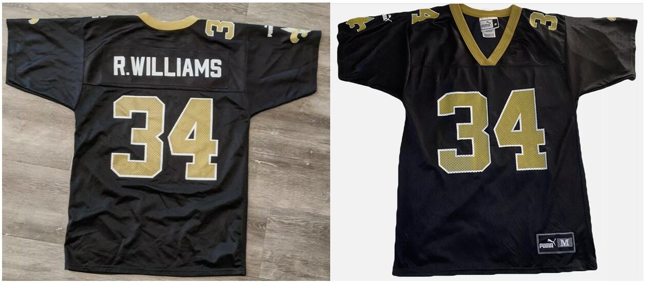 Men Puma ricky Williams new Orleans saints Black NFL Jersey