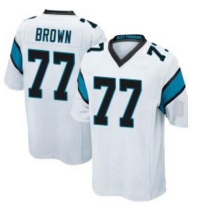 Men Nike Carolina Panthers Deonte Brown 77 White Vapor Limited Jersey