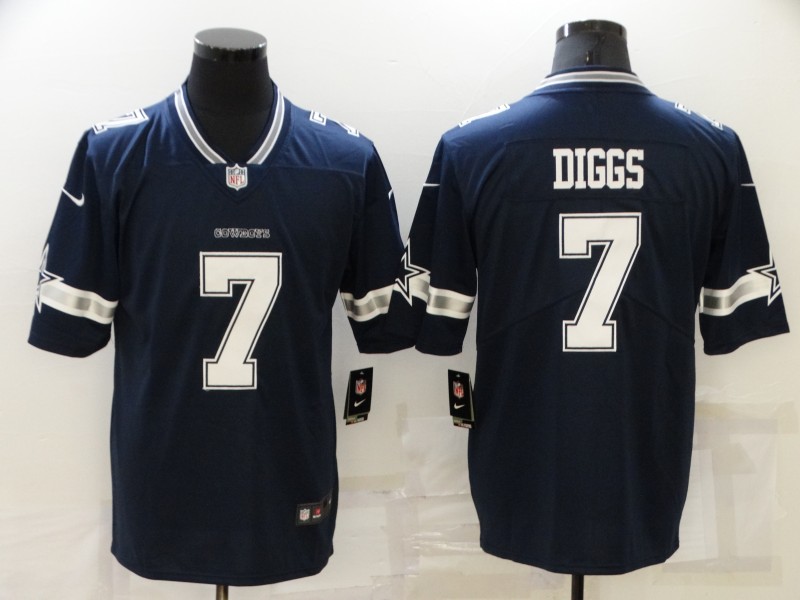 Men Nike Dallas Cowboys Trevon Diggs #7 Blue Vapor Limited Stitched Jersey