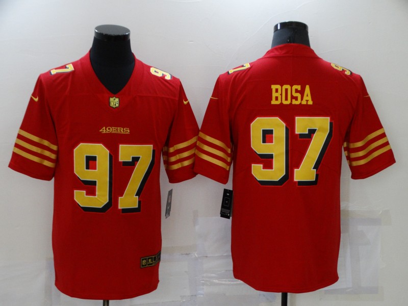 Men's San Francisco 49ers #97 Nick Bosa Red Gold Untouchable Limited Jersey