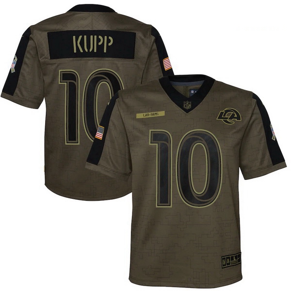 Youth Los Angeles Rams Cooper Kupp Nike Olive 2021 Salute To Ser