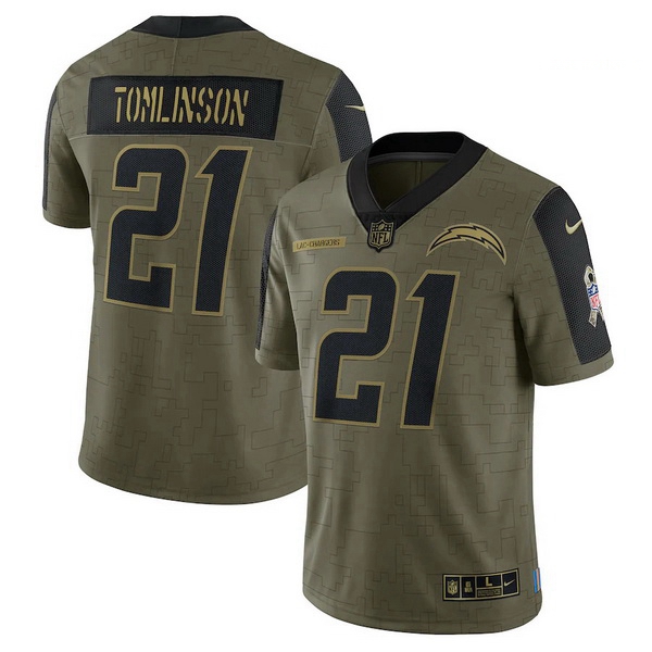 Men's Los Angeles Chargers LaDainian Tomlinson Nike Olive 2021 Salute To Service Retired Player Limi