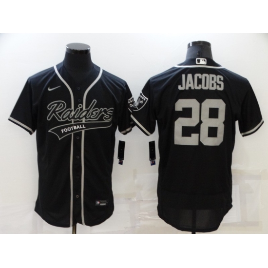 Men's Oakland Raiders #28 Josh Jacobs Black Nike Elite Jersey