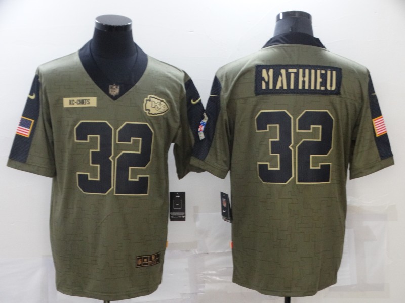 Men Kansas City Chiefs #32 Tyrann Mathieu 2021 Salute To Service Limited Jersey