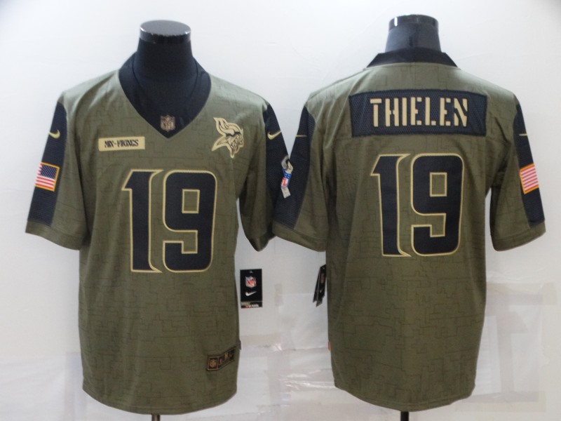 Men's Minnesota Vikings #19 Adam Thielen 2021 Salute To Service Limited Jersey