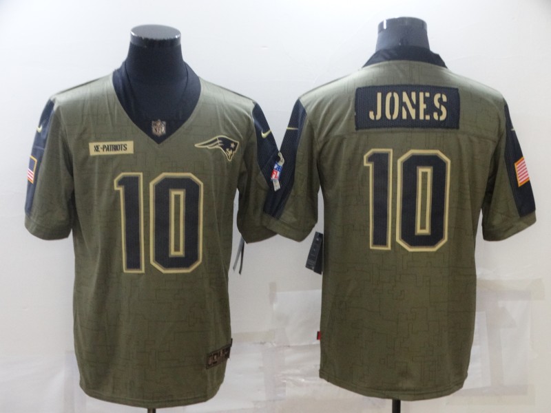 Men's New England Patriots #10 Mac Jones Nike Olive 2021 Salute To Service Limited Jersey