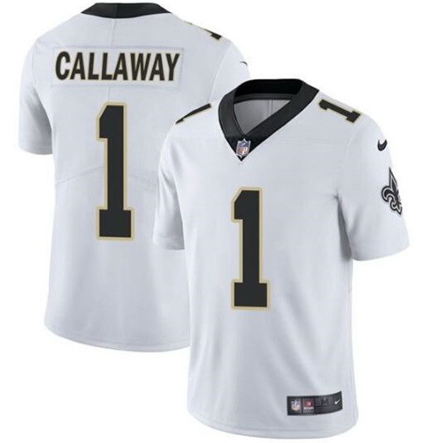 Men New Orleans Saints 1 Marquez Callaway 2021 White Vapor Untouchable Limited