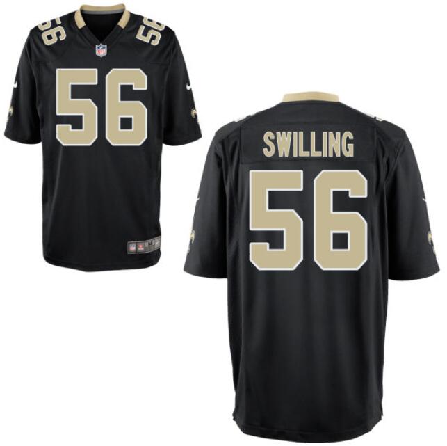 Men Nike New Orleans pat swilling 56 Black Vapor Limited jersey