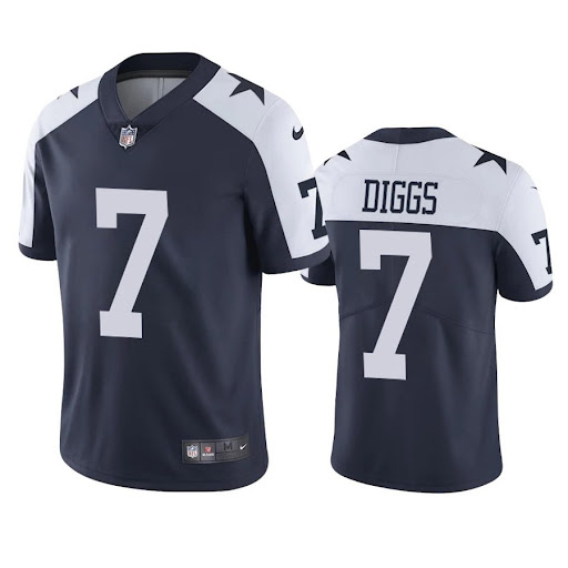 Nike Dallas Cowboys 7 Diggs Navy Blue Thanksgiving Men Stitched NFL Vapor Untouchable Limited Throwb