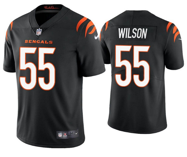 Men Cincinnati Bengals 55 Logan Wilson 2021 Black Vapor Untouchable Limited Stitched Jersey