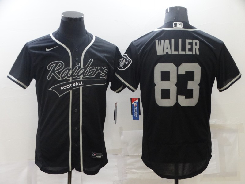 Men Las Vegas Raiders 83 Darren Waller Black Flex Base Stitched Jersey