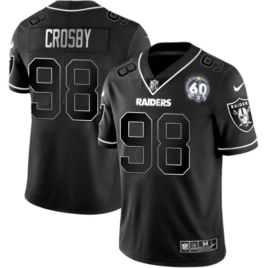 Men Las Vegas Raiders 98 Maxx Crosby Black Shadow Vapor Limited Stitched Jersey