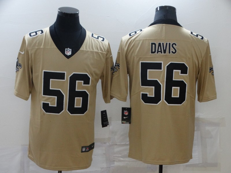 Men New Orleans Saints 56 Demario Davis Gold 2019 Inverted Legend Stitched NFL Nike Limited Jersey