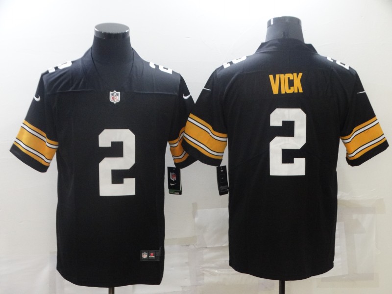 Men Pittsburgh Steelers 2 Mike Vick Black Vapor Untouchable Stitched NFL Nike Throwback Limited Jers