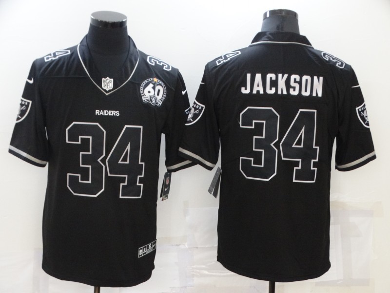 Men Las Vegas Raiders 34 Bo Jackson Black Shadow Vapor Limited Stitched Jersey