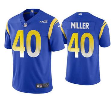 Men Los Angeles Rams Von Miller 40 Blue Stitched NFL Jersey