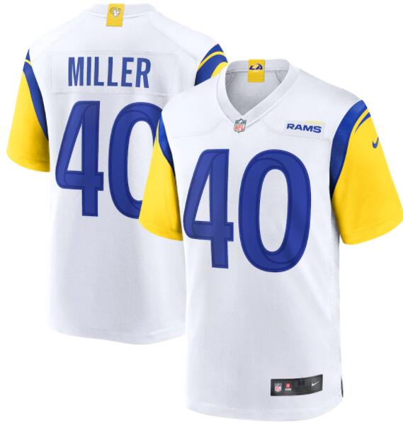 Men Los Angeles Rams Von Miller 40 White Stitched NFL Jersey