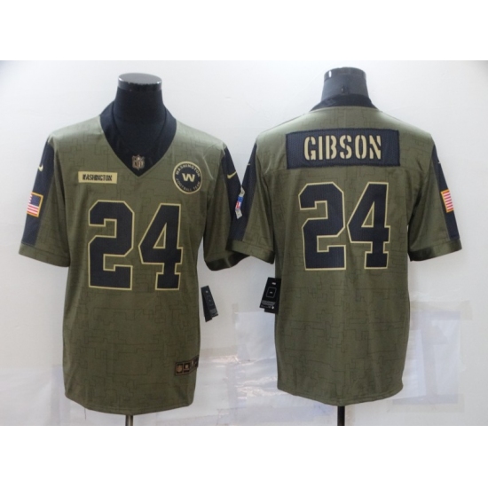 Men's San Francisco 49ers #24 Team Antonio Gibson Nike Olive 2021 Salute To Service Limited Player J