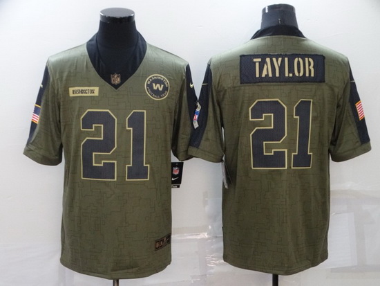 Men Washington Football Team 21 Sean Taylor Nike Olive 2021 Salute To Service Limited Player Jersey