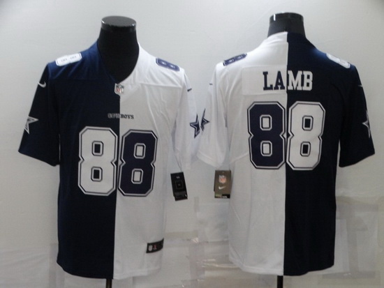 Men Dallas Cowboys 88 CeeDee Lamb Navy White Split Vapor Untouchable Limited Stitched Jersey